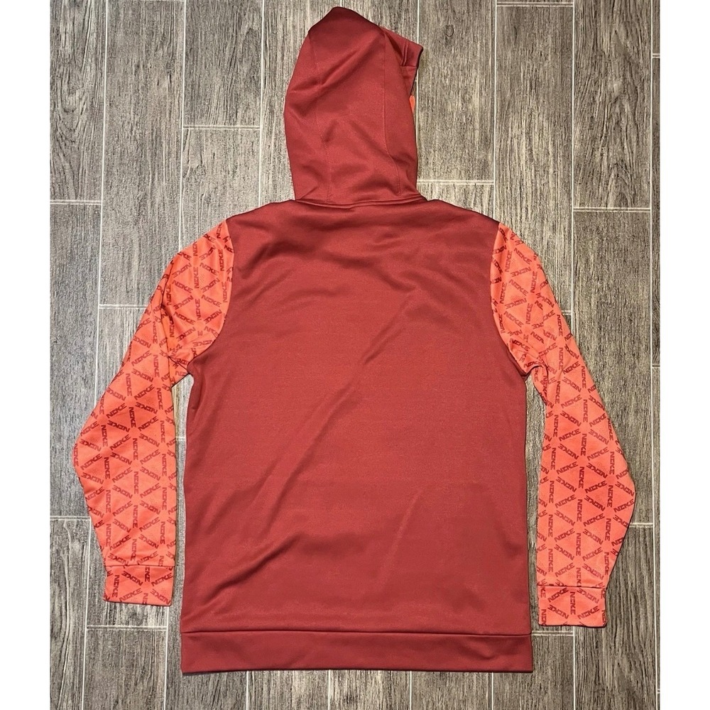 Nike Hoodie Mens Medium Red Orange Therma-FIT Graphic Pullover - Picture 4 of 8